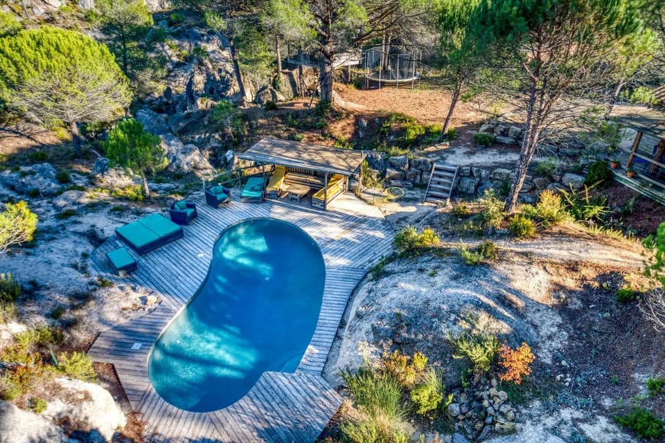 Property building, Living room, Swimming pool