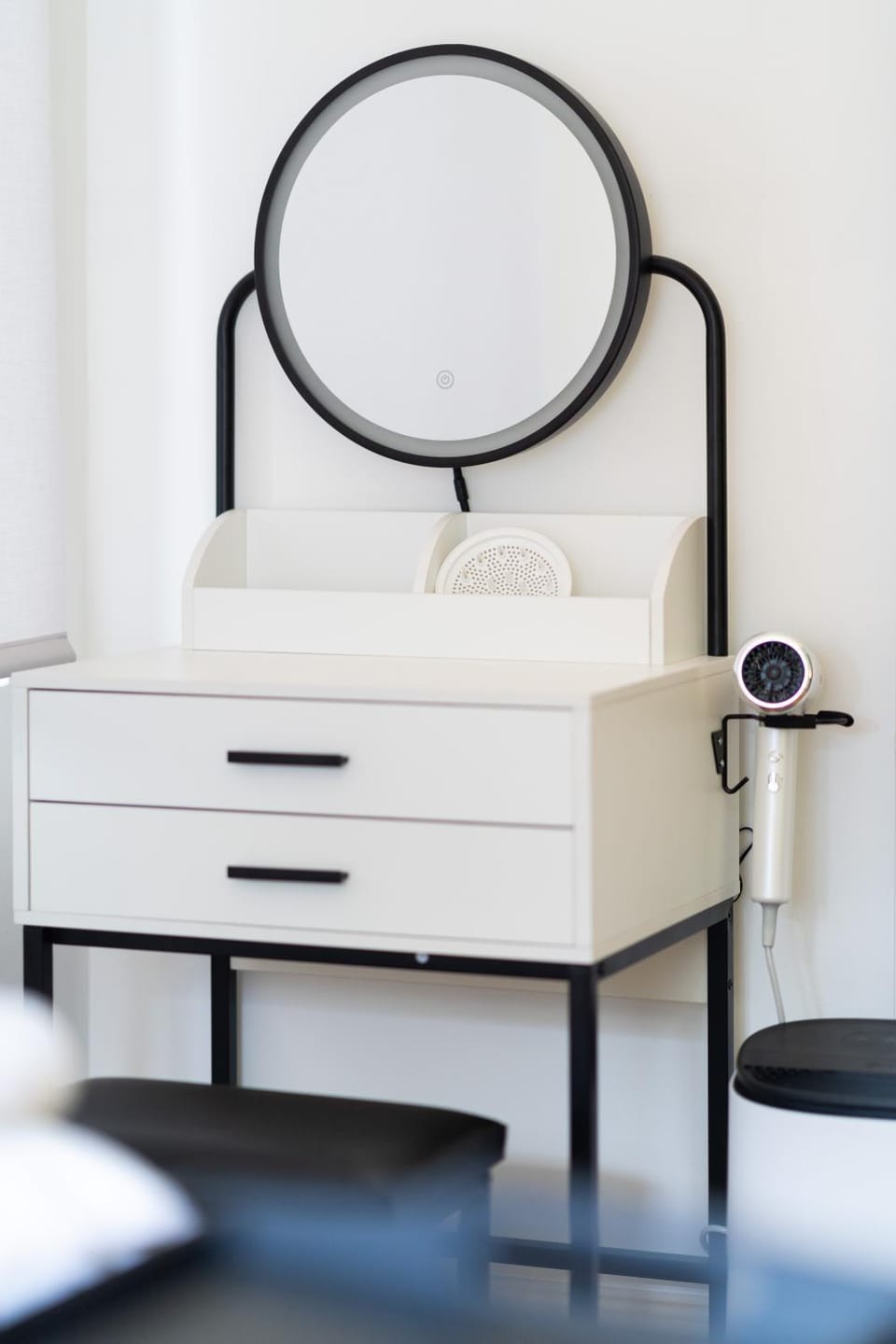 Bedroom, hair dresser