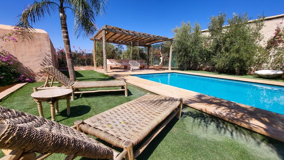 Patio, Garden, Pool view, Swimming pool, sunbed