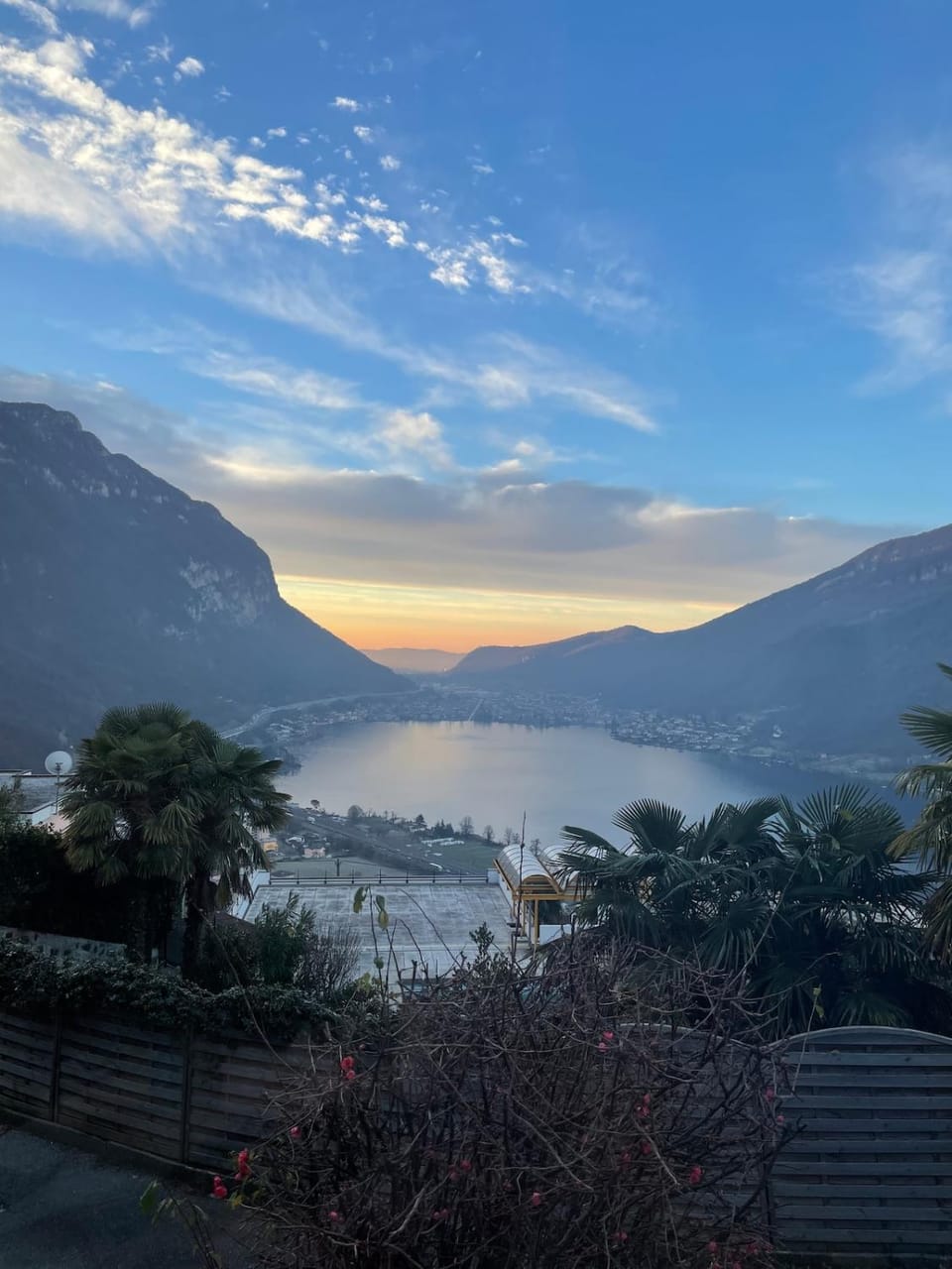 Natural landscape, Lake view, Mountain view, Sunset