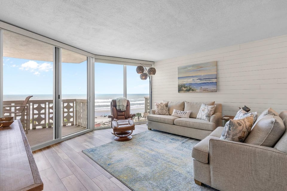 Living room, Seating area, Sea view