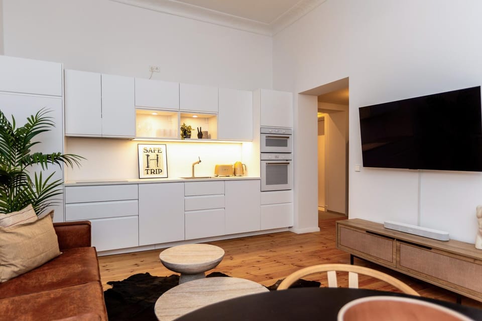 Living room, kitchen