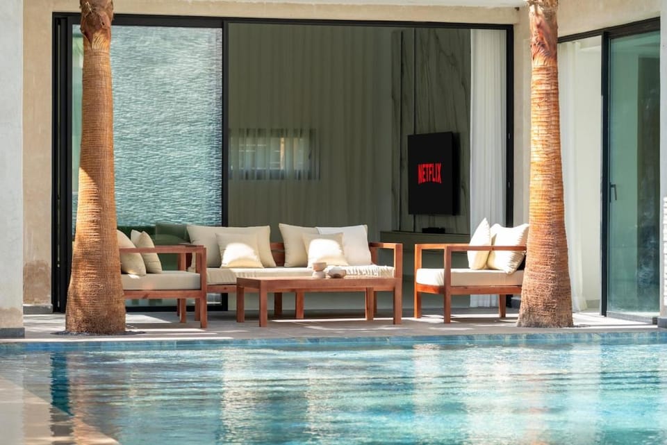 Patio, Pool view