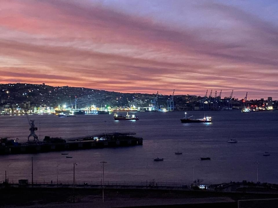 Night, Natural landscape, City view, Sea view, Sunset