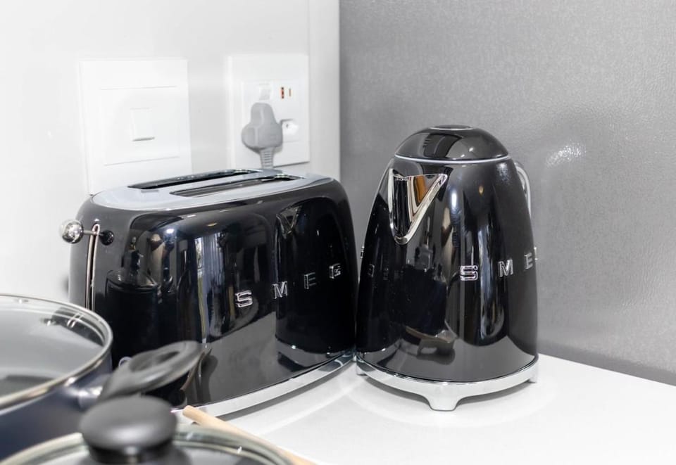 Kitchen or kitchenette, toaster