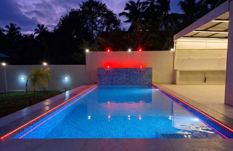Night, Pool view, Swimming pool