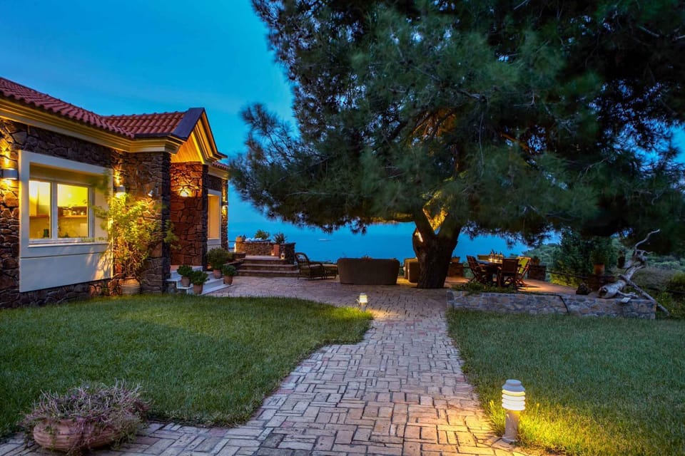 Property building, Natural landscape, Garden view, Sea view