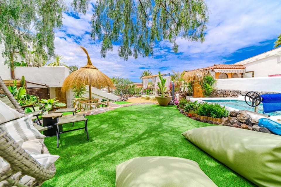 Property building, Living room, Swimming pool