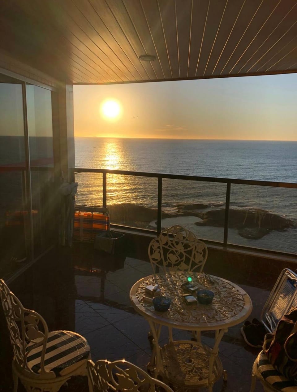 Natural landscape, View (from property/room), Balcony/Terrace, Seating area, Dining area, Sea view, Sunset