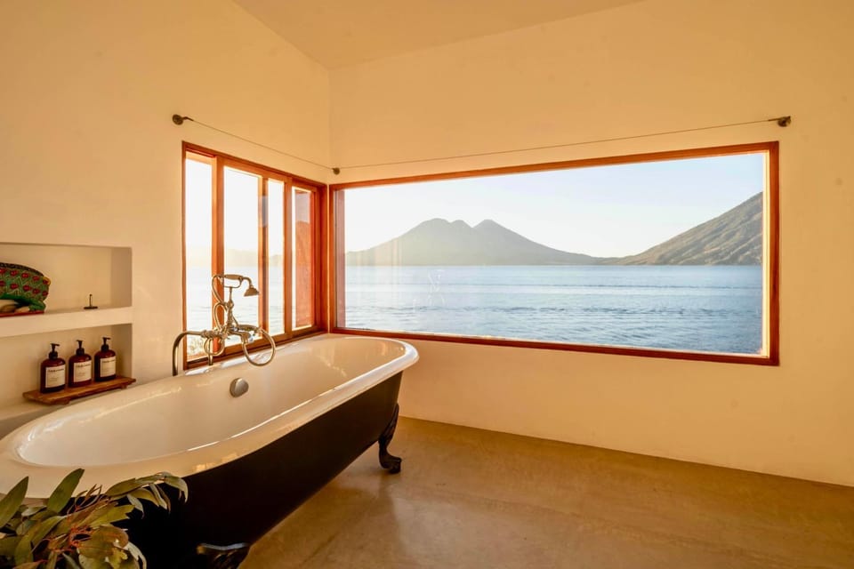 Natural landscape, Bathroom, Lake view, Mountain view, Bath