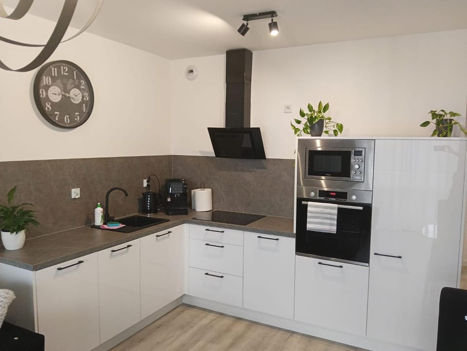 Coffee/tea facilities, Kitchen or kitchenette, oven, stove
