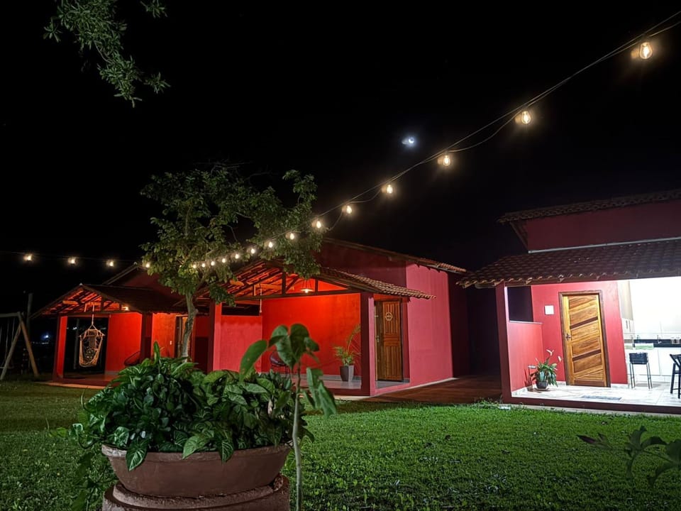 Property building, Night, Garden, Garden view