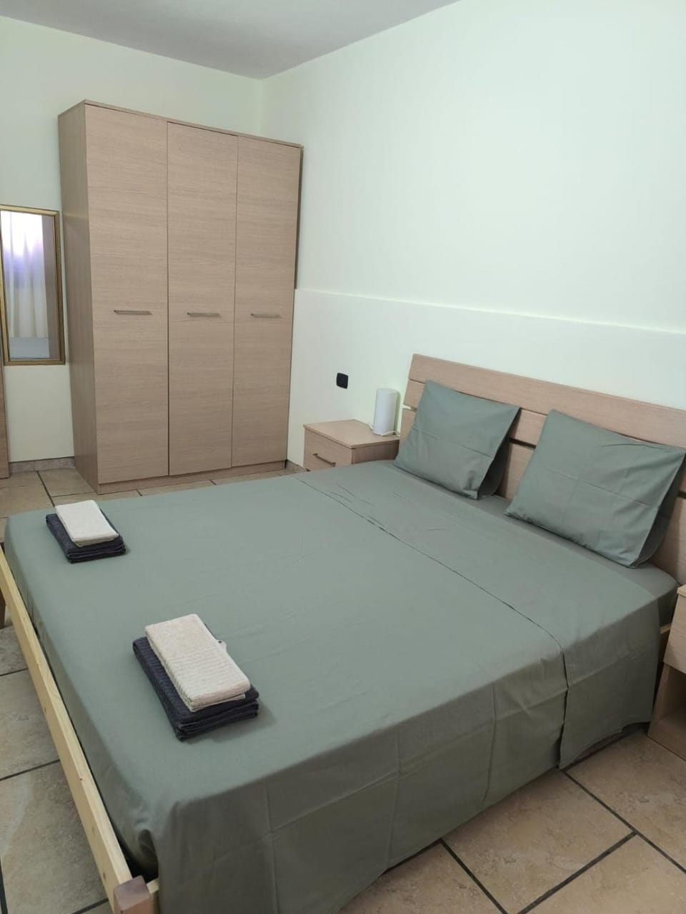 Bed, Photo of the whole room, Bedroom, towels, wardrobe