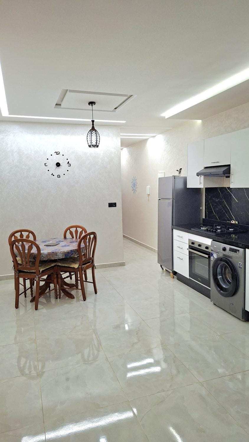 Dining area, dishwasher, oven, stove