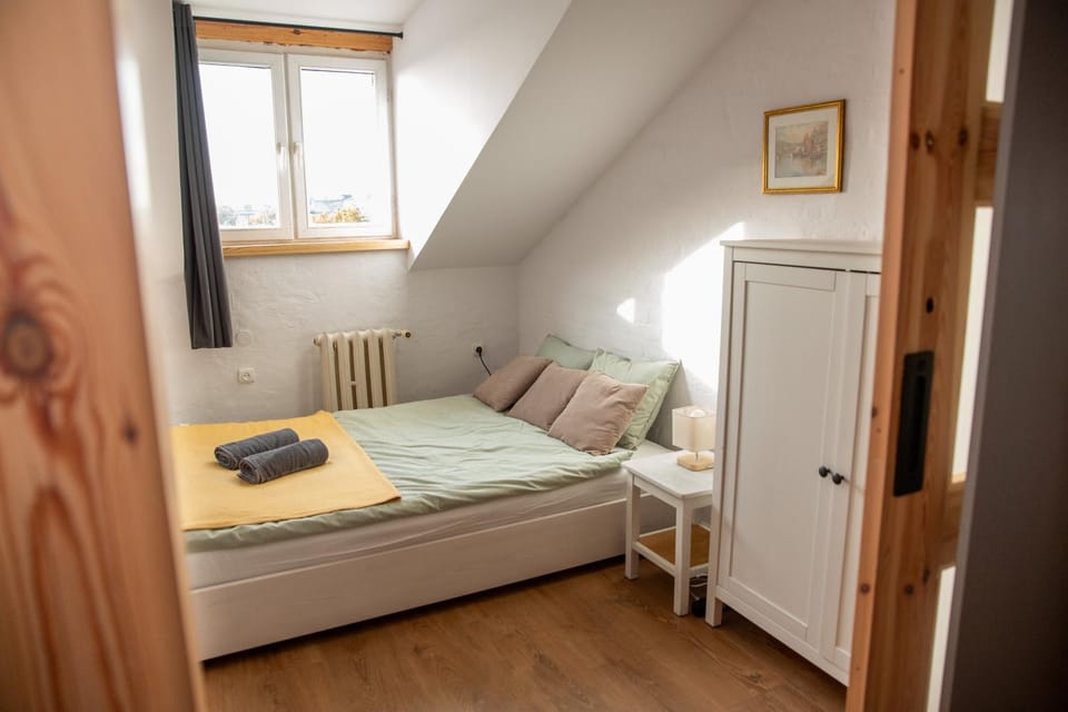 Bed, Photo of the whole room, Bedroom, towels, wardrobe