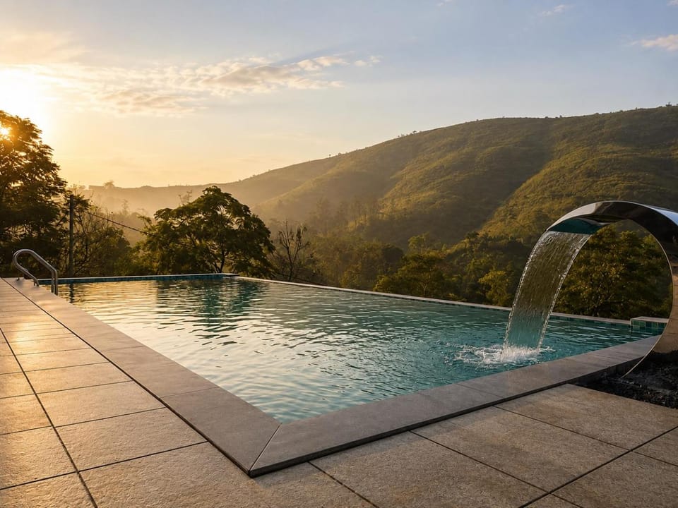 Nearby landmark, Day, Mountain view, Pool view, Swimming pool