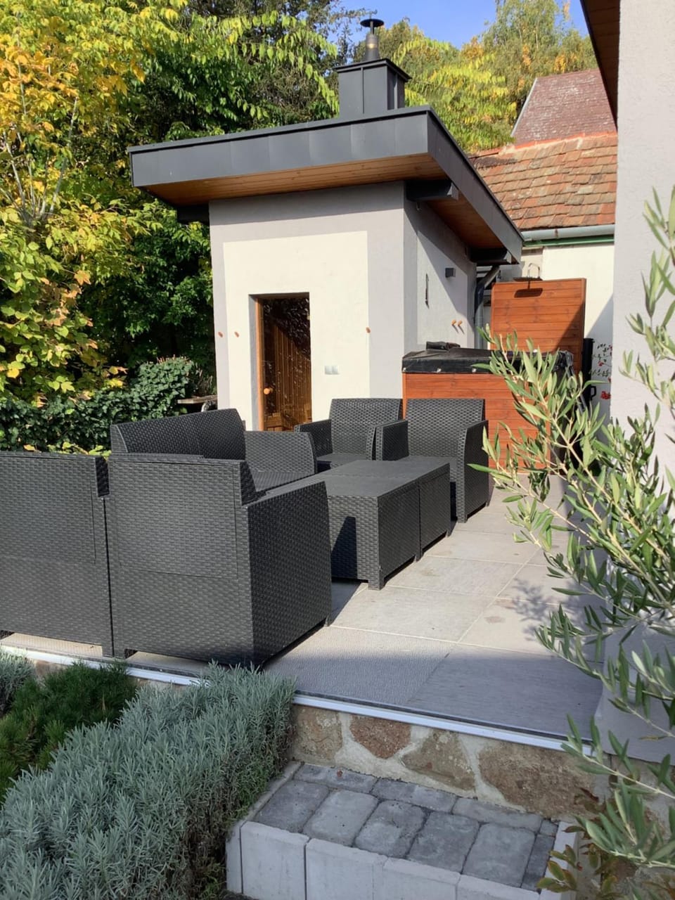 Property building, Patio, Garden, Garden view