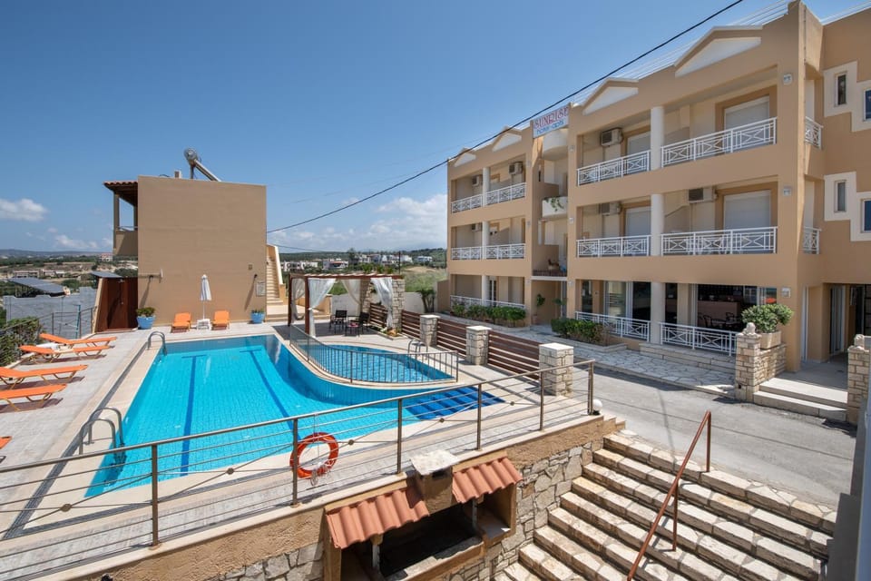 Property building, Living room, Swimming pool