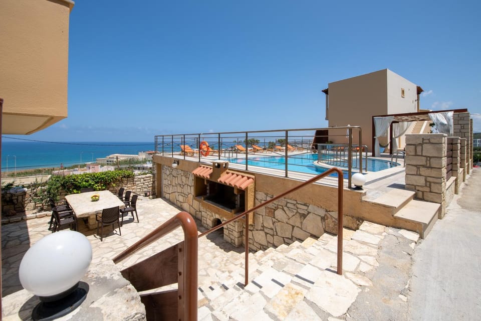 Property building, Living room, Swimming pool