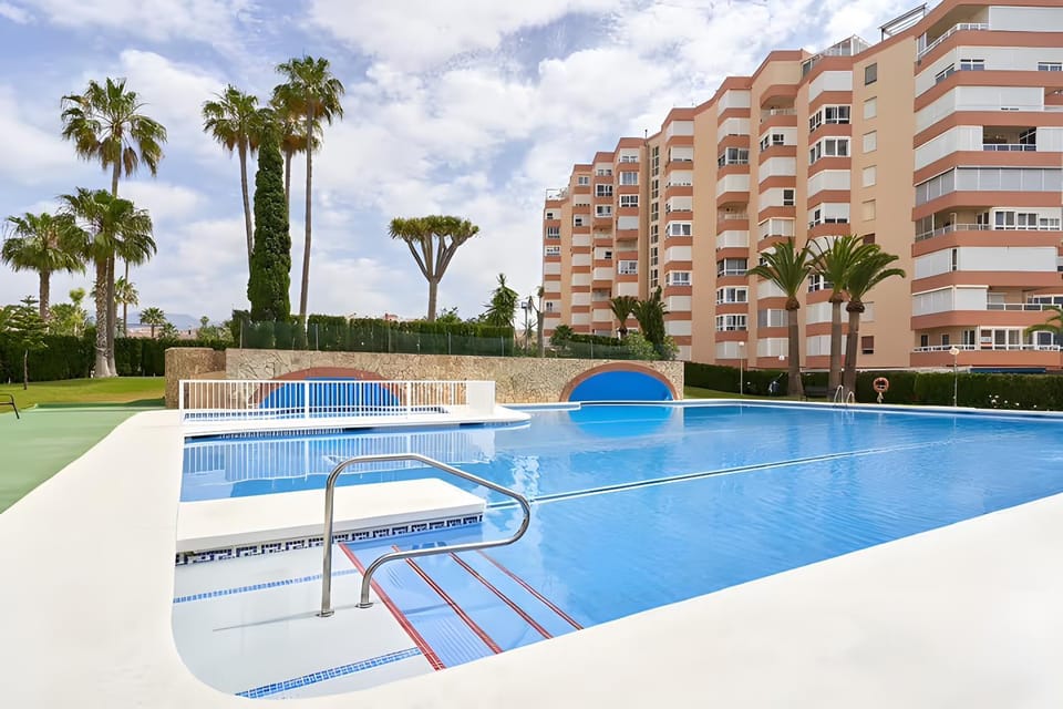 Property building, Living room, Swimming pool