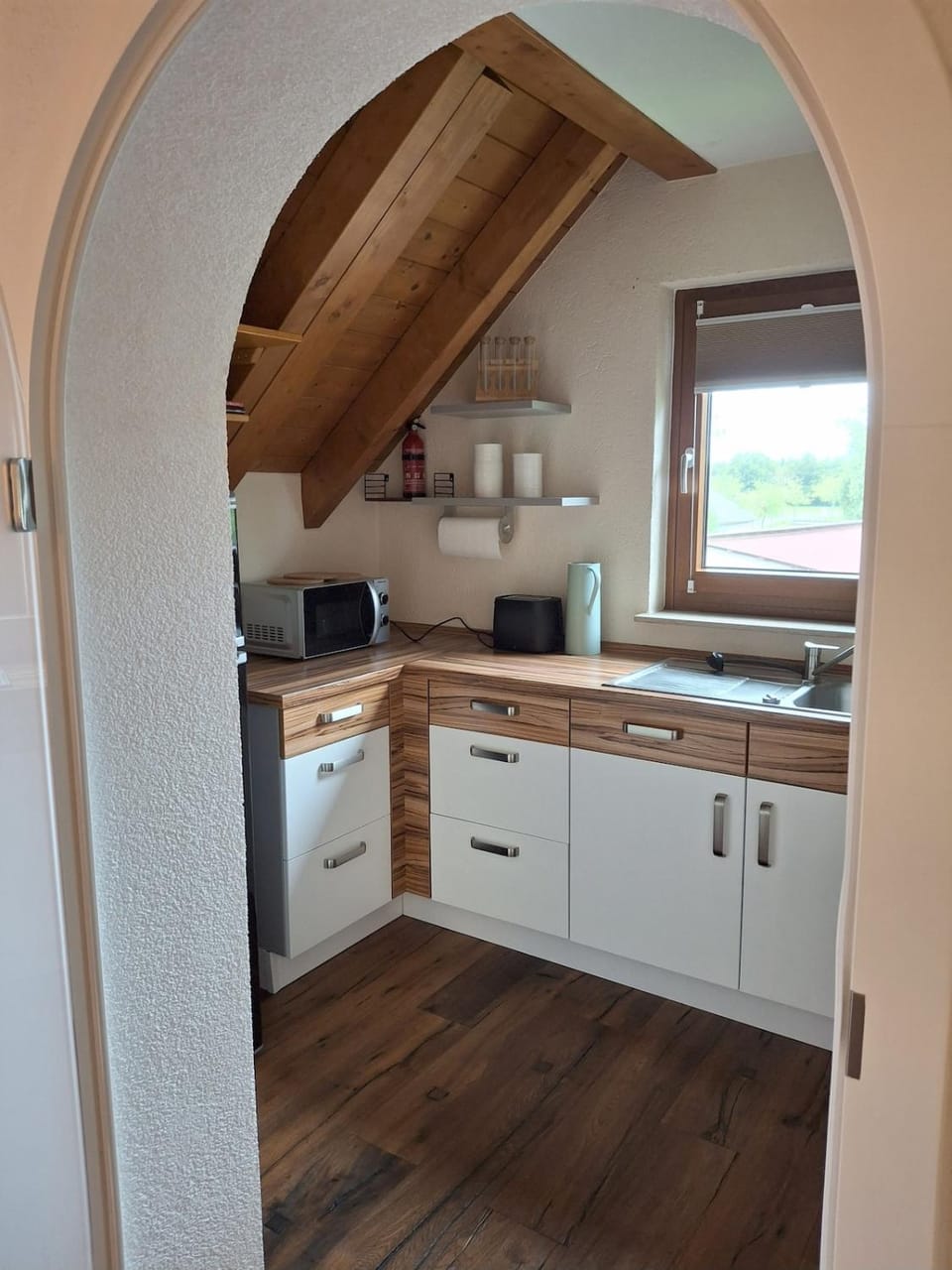 Kitchen or kitchenette, dishwasher