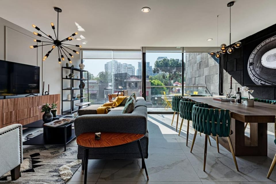 Living room, Seating area, Dining area