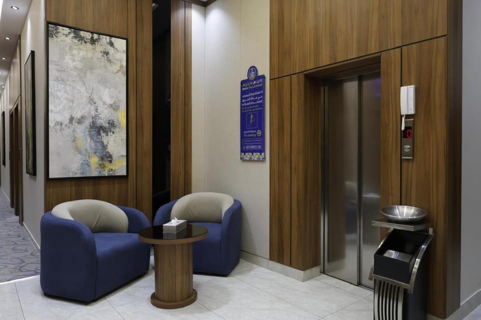 Seating area, elevator