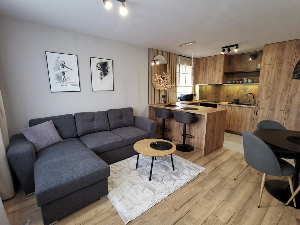 Kitchen or kitchenette, Living room, Dining area