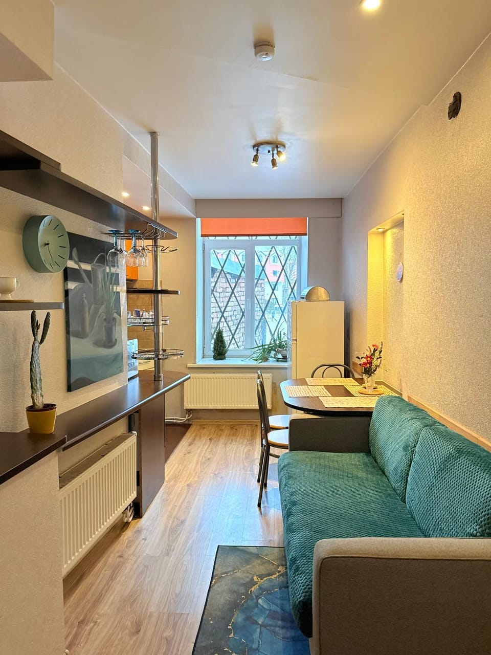 Living room, kitchen