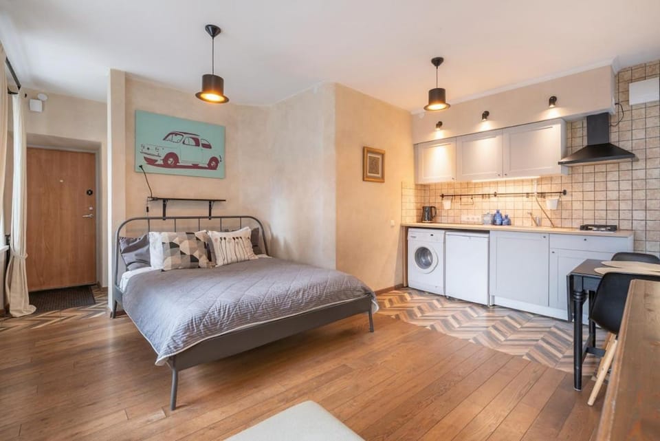 Bed, Kitchen or kitchenette, Photo of the whole room, Bedroom