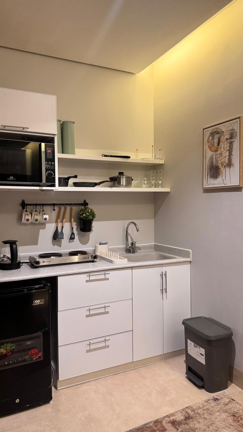 Kitchen or kitchenette, minibar