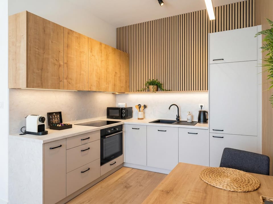 Coffee/tea facilities, Kitchen or kitchenette, oven, stove