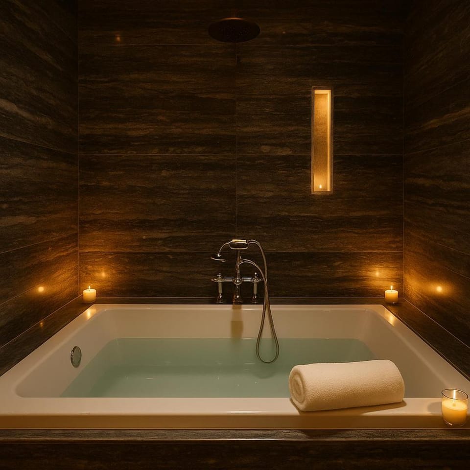 Hot Tub, Bathroom, Bath, towels