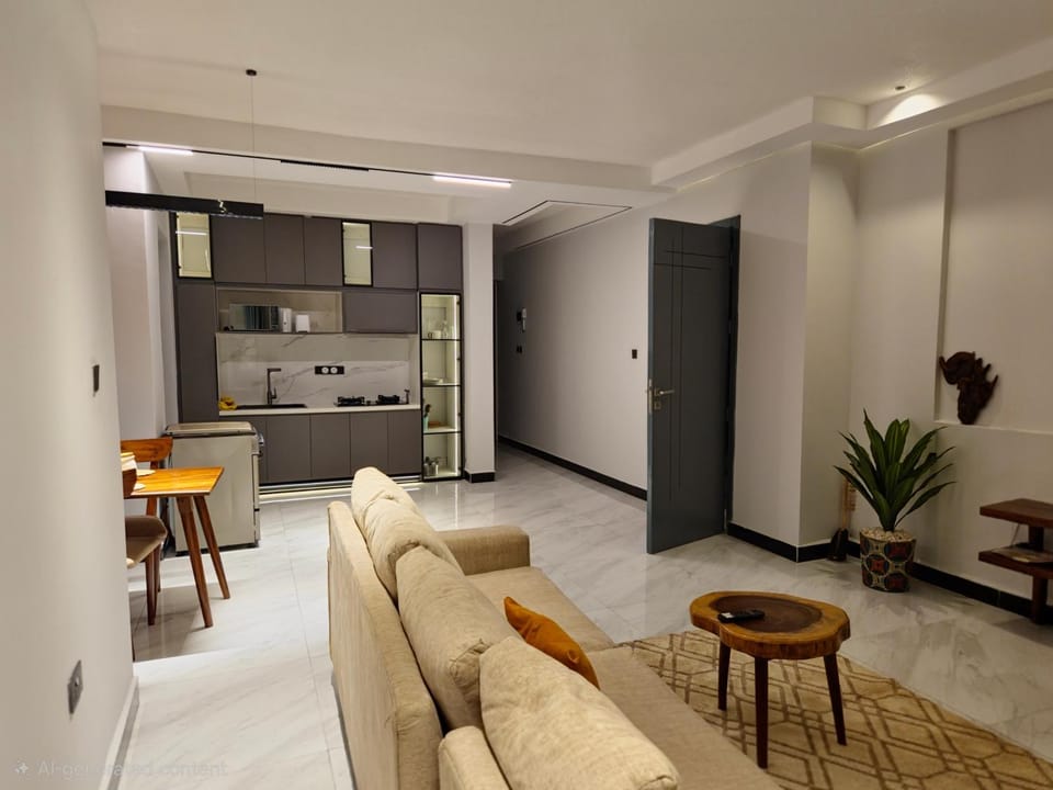 Kitchen or kitchenette, Living room, Seating area, Dining area, oven, stove, kitchen