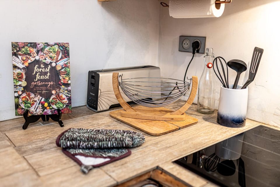 Kitchen or kitchenette, toaster, toaster