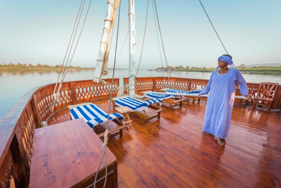 Dahabiya Nile Cruise Docked boat in Luxor