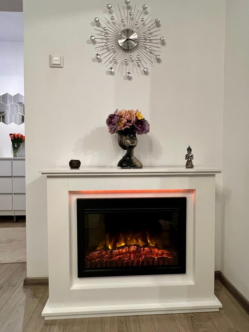 Living room, fireplace
