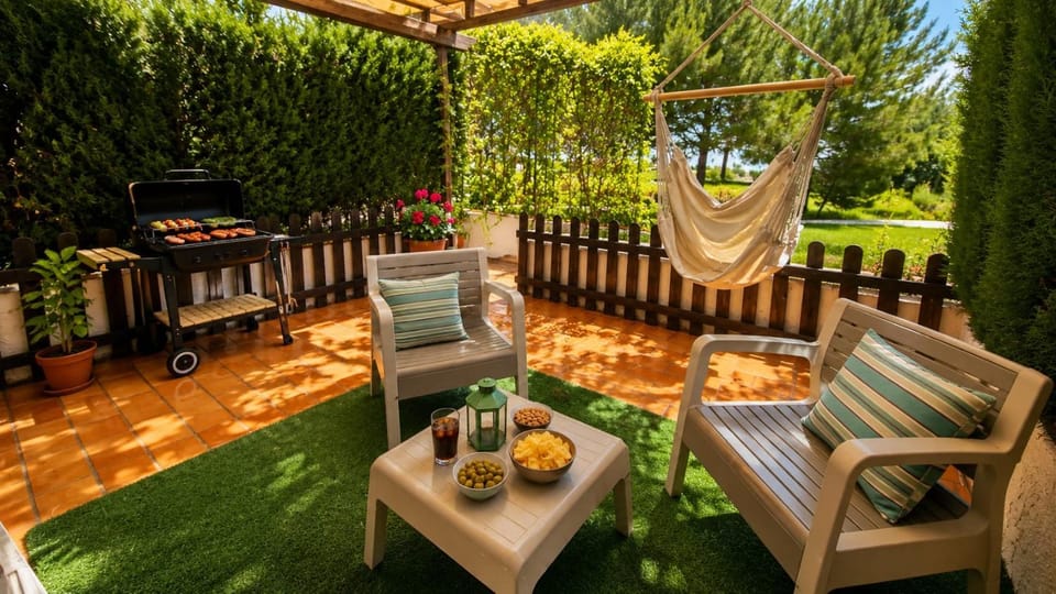 Patio, Day, Balcony/Terrace, Garden view