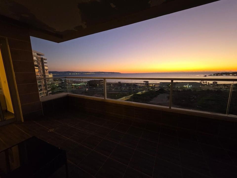 Natural landscape, View (from property/room), Balcony/Terrace, Sea view, Sunset