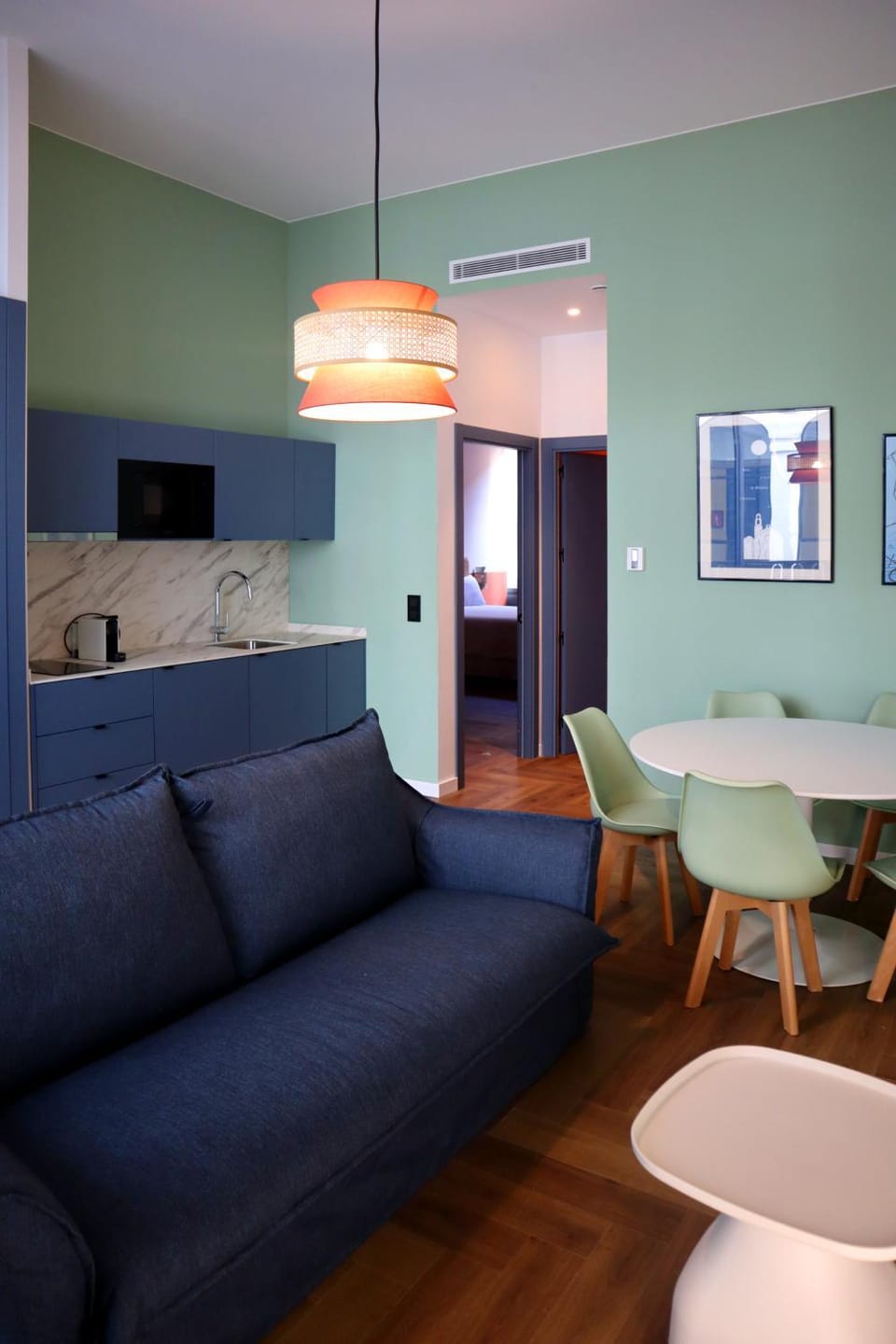 Kitchen or kitchenette, Living room, Dining area