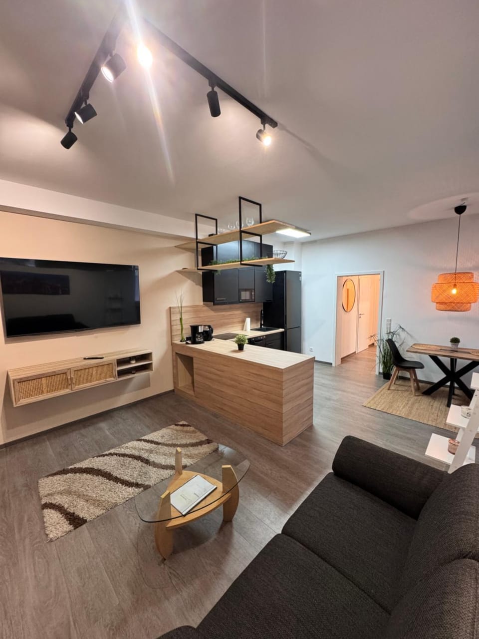 TV and multimedia, Kitchen or kitchenette, Living room, Decorative detail, Decorative detail, Seating area, Dining area, Evening entertainment, minibar, oven, pet friendly, stove