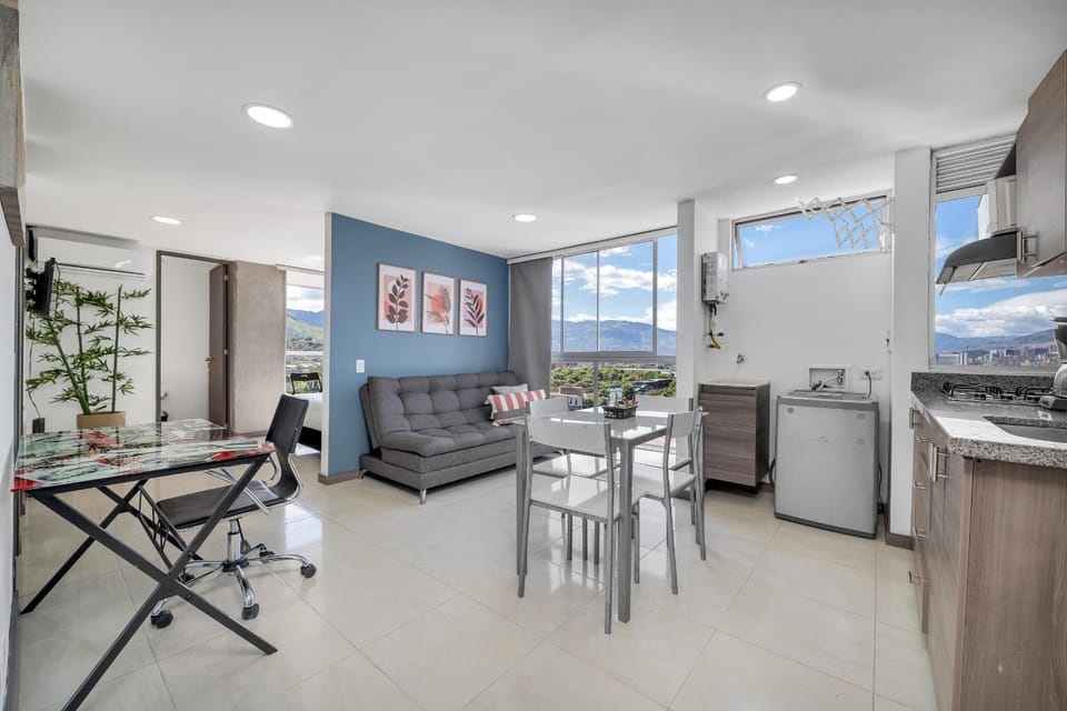 Living room, kitchen