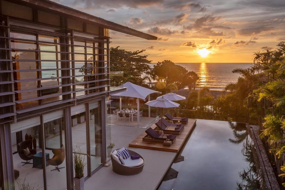 Balcony/Terrace, Pool view, Sea view, Sunset