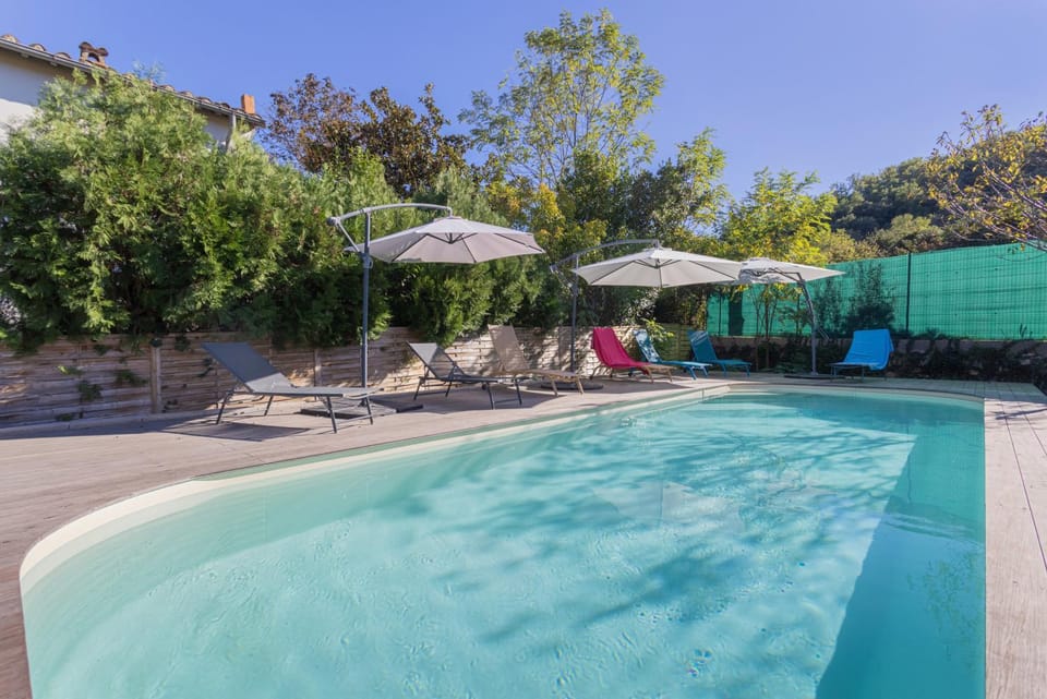 Property building, Living room, Swimming pool