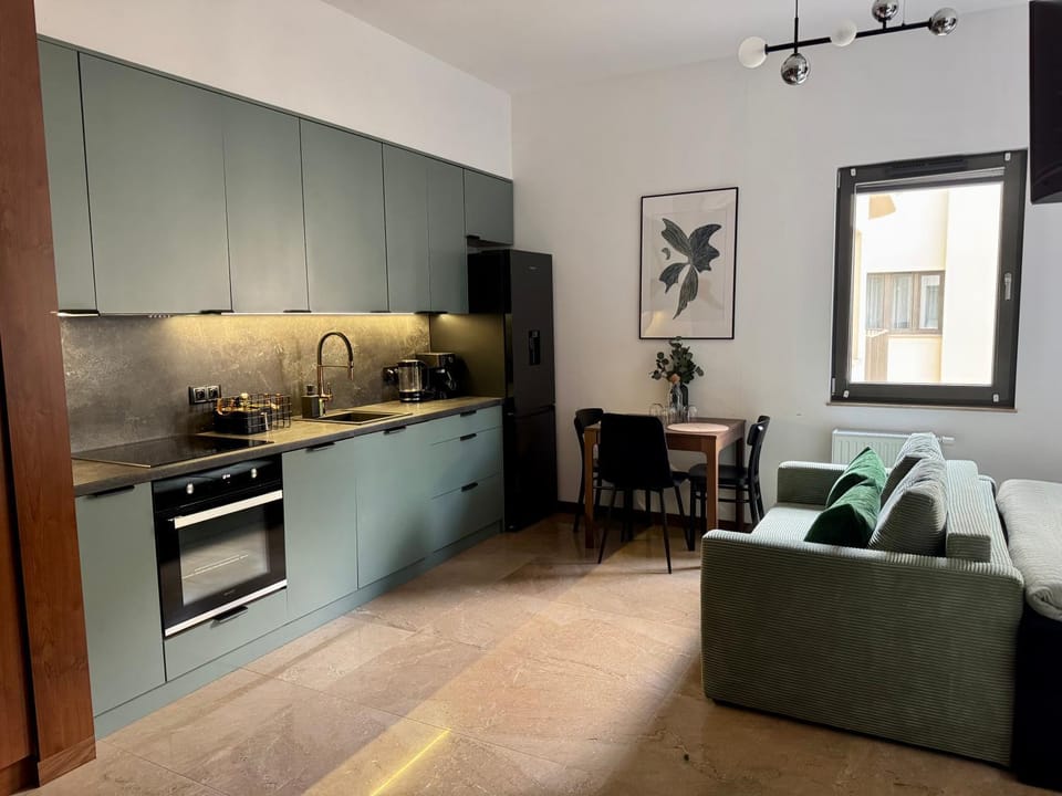 Kitchen or kitchenette, microwave, stove, kitchen