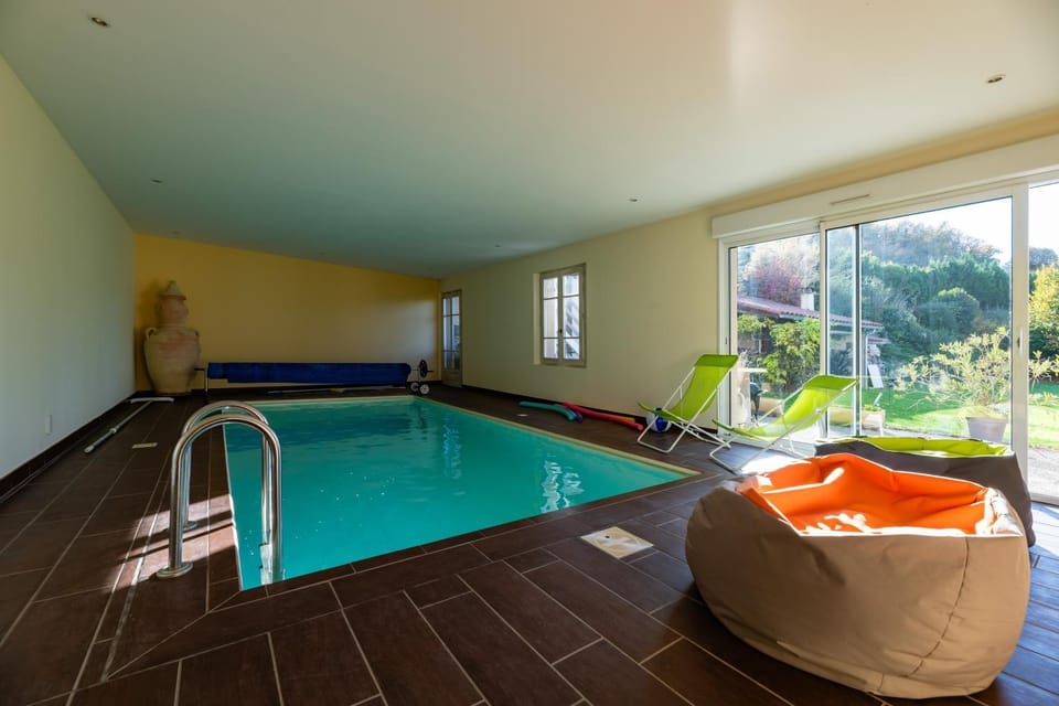 Property building, Living room, Swimming pool