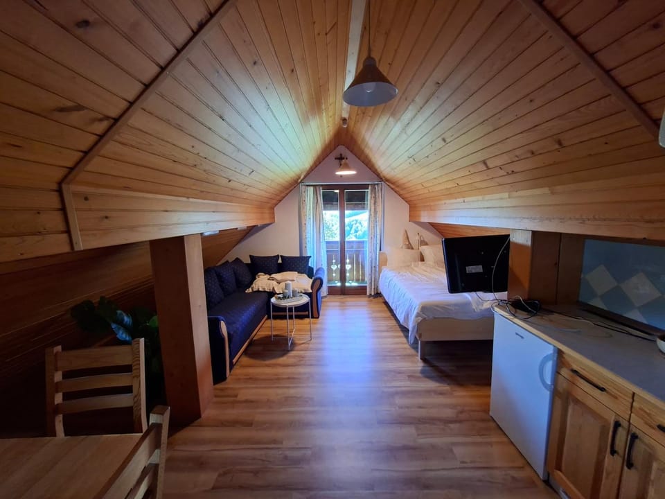 Bed, TV and multimedia, Kitchen or kitchenette, Photo of the whole room, Bedroom