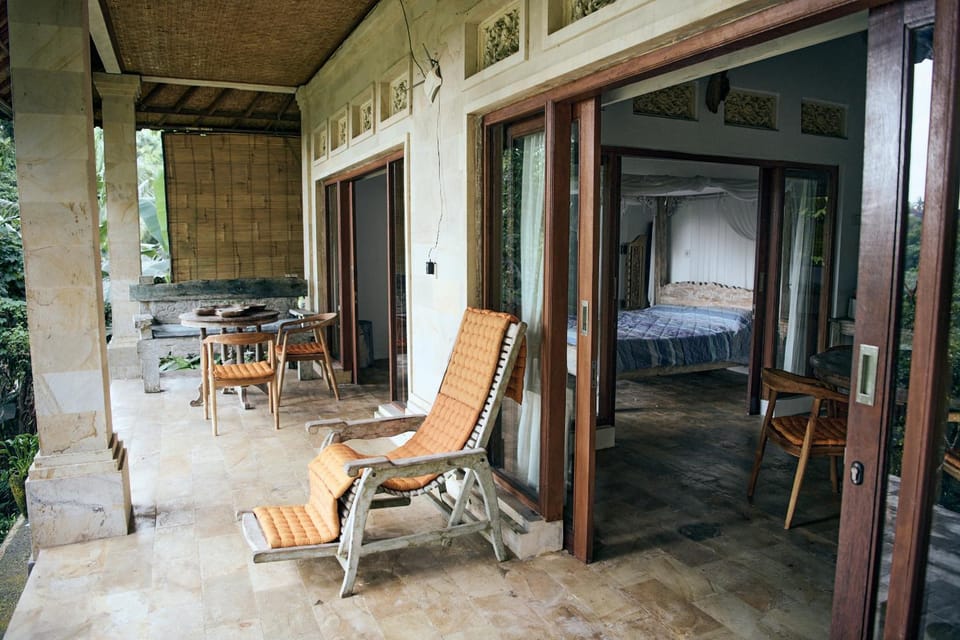 Patio, Bed, Seating area, Dining area, Bedroom