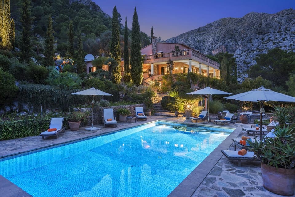 Property building, Living room, Swimming pool