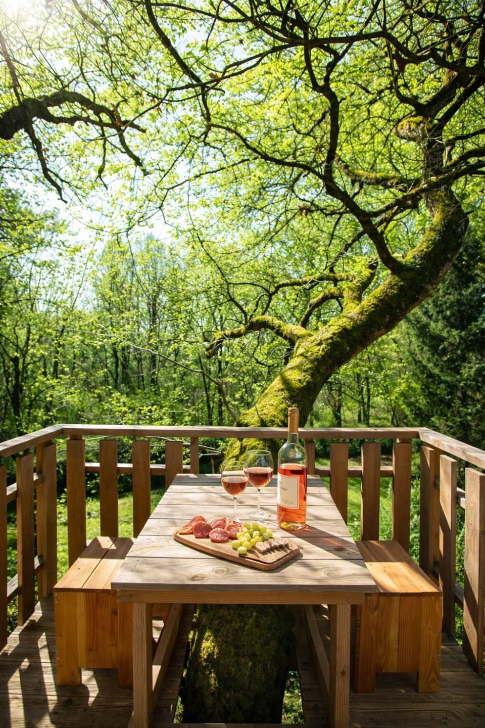 Patio, Spring, Day, Natural landscape, Garden, View (from property/room), Balcony/Terrace, Food and drinks, Dining area, Food, Garden view